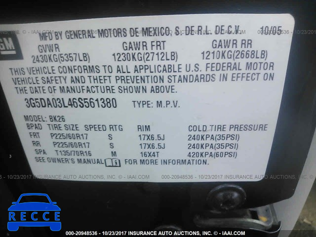 2006 Buick Rendezvous CX/CXL 3G5DA03L46S561380 image 8