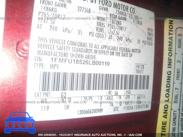 2006 Ford Expedition 1FMFU18526LB00110 image 8