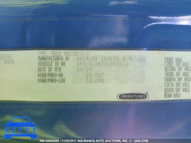 2010 FREIGHTLINER CASCADIA 125 1FUJGLDR7ALAS3412 зображення 9