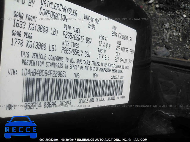 2004 Dodge Durango SLT 1D4HB48D84F220651 image 8