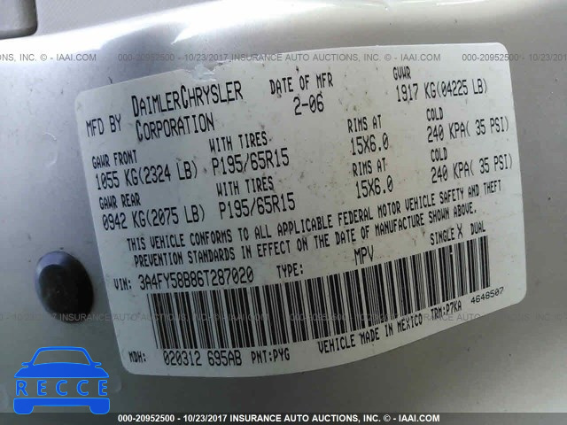 2006 Chrysler PT Cruiser 3A4FY58B86T287020 image 8