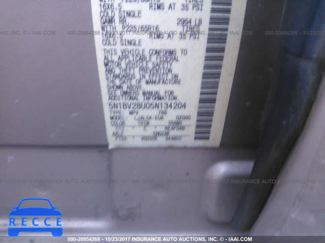 2005 Nissan Quest 5N1BV28U05N134204 image 8