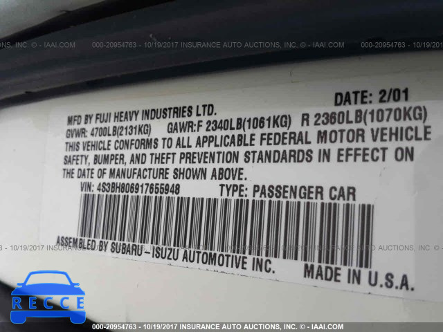 2001 Subaru Legacy 4S3BH806917655948 image 8