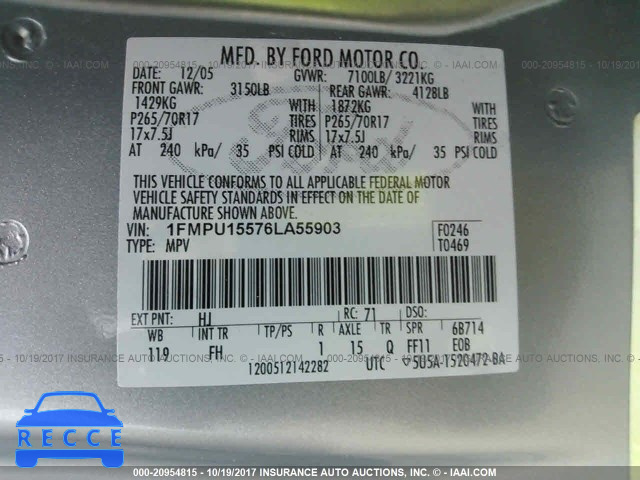2006 Ford Expedition 1FMPU15576LA55903 image 8