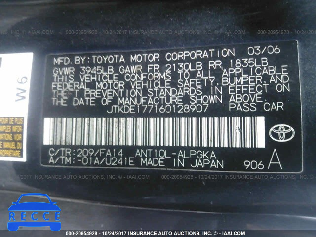 2006 Scion TC JTKDE177160128907 image 8