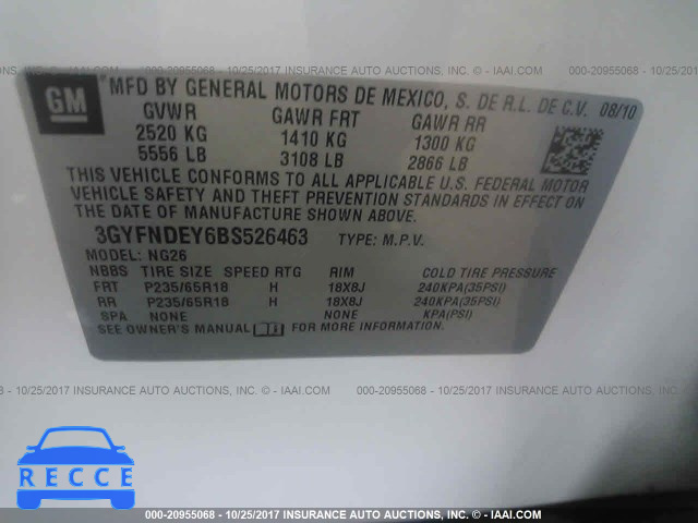 2011 Cadillac SRX LUXURY COLLECTION 3GYFNDEY6BS526463 зображення 8