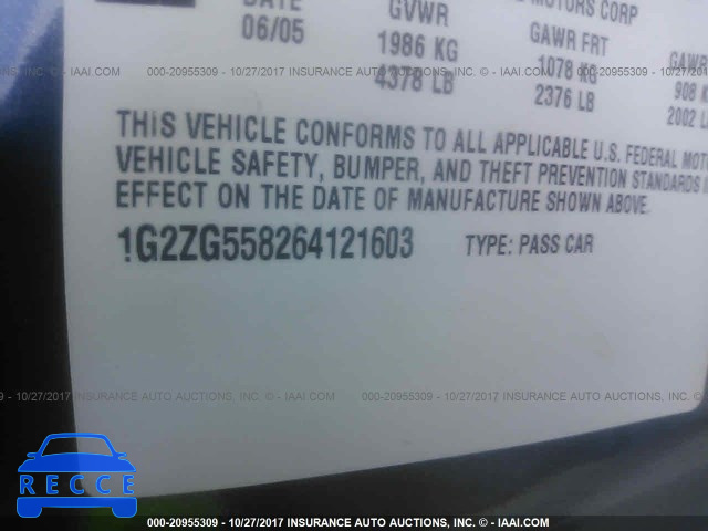 2006 PONTIAC G6 1G2ZG558264121603 image 8
