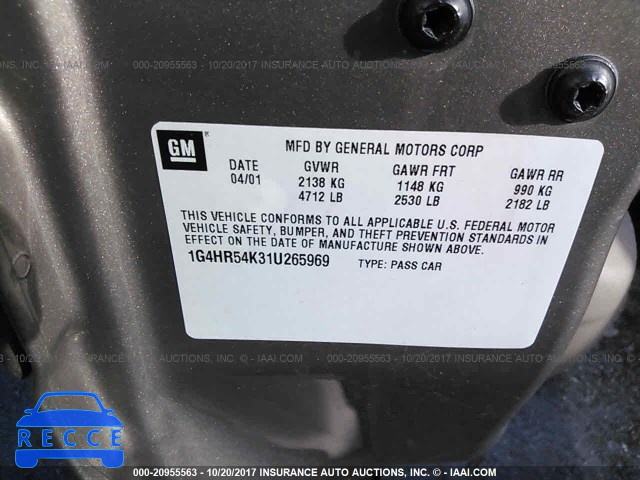 2001 Buick Lesabre LIMITED 1G4HR54K31U265969 image 8