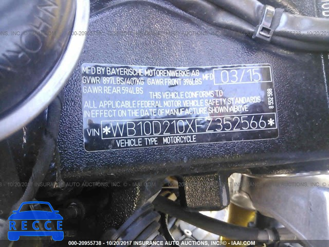 2015 BMW S 1000 RR WB10D210XFZ352566 зображення 9