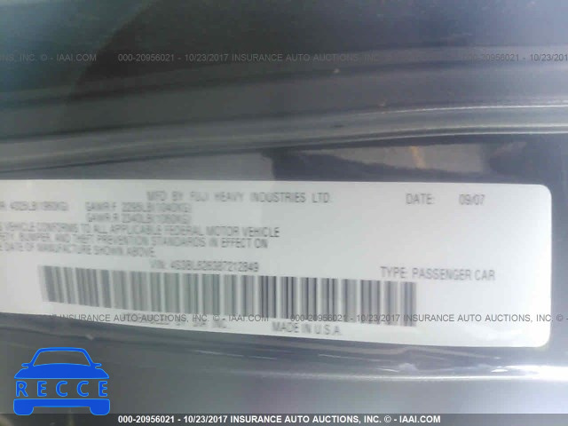 2008 Subaru Legacy 4S3BL626387212849 зображення 8
