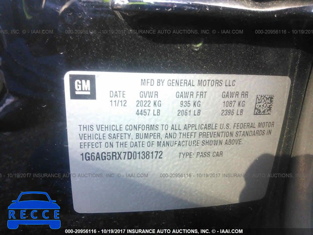 2013 CADILLAC ATS 1G6AG5RX7D0138172 image 8
