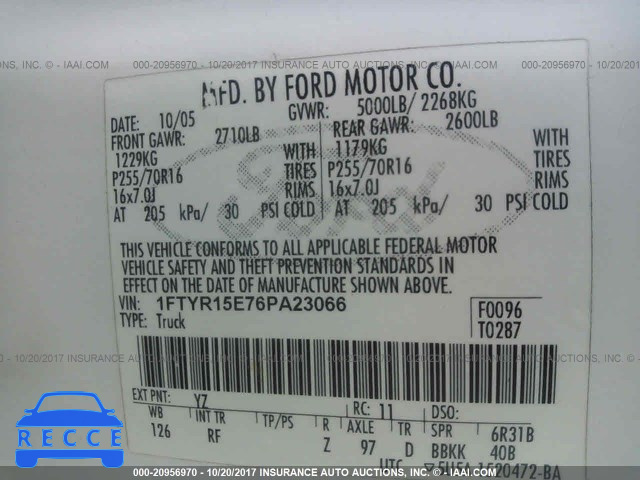 2006 Ford Ranger 1FTYR15E76PA23066 image 8