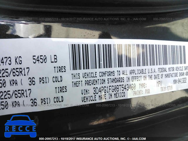 2011 Dodge Journey MAINSTREET 3D4PG1FG0BT543460 image 8