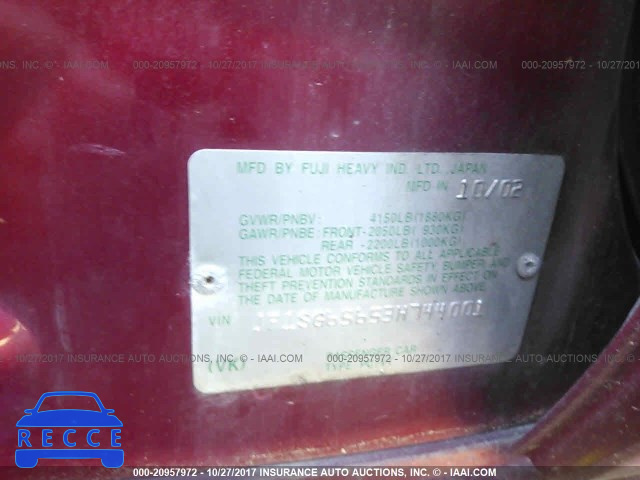 2003 Subaru Forester 2.5XS JF1SG65653H744001 image 8