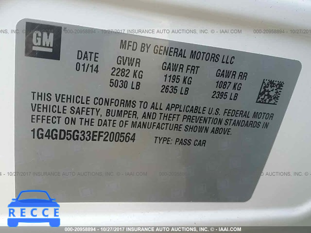 2014 Buick Lacrosse 1G4GD5G33EF200564 image 8