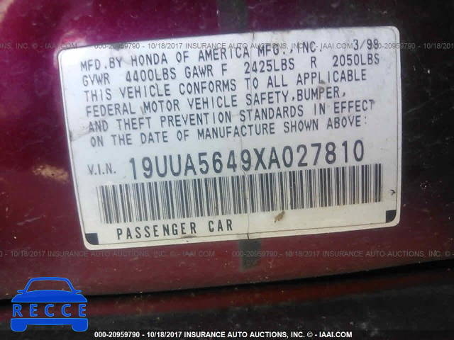 1999 Acura 3.2TL 19UUA5649XA027810 image 8