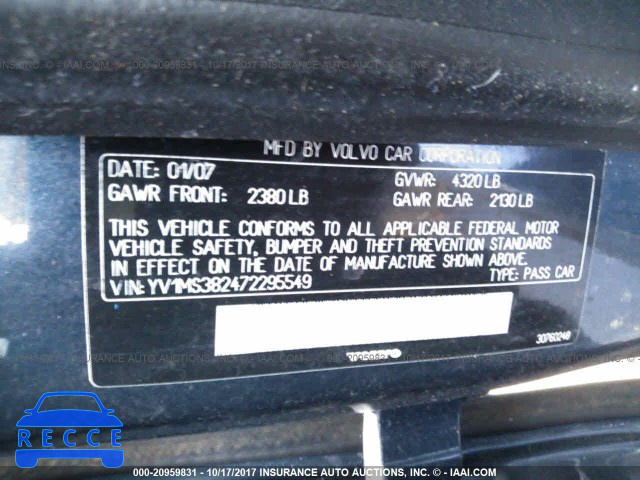 2007 Volvo S40 YV1MS382472295549 image 8