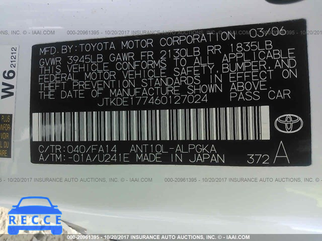 2006 Scion TC JTKDE177460127024 Bild 8