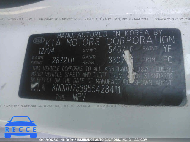 2005 KIA Sorento KNDJD733955428411 image 8