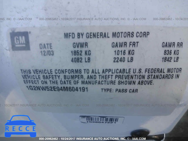 2004 Pontiac Grand Am GT 1G2NW52E94M604191 image 8
