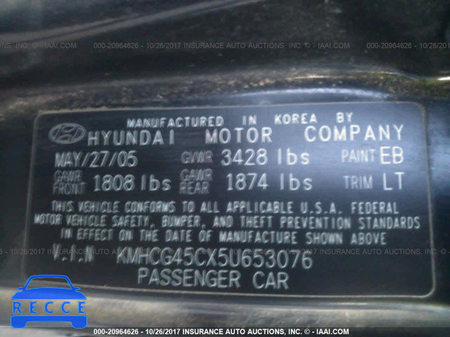 2005 Hyundai Accent KMHCG45CX5U653076 image 8