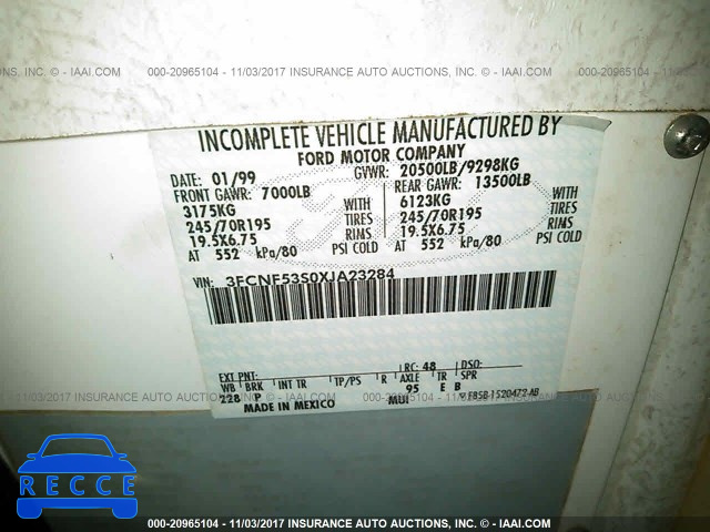 1999 FORD F550 SUPER DUTY STRIPPED CHASS 3FCNF53S0XJA23284 image 8