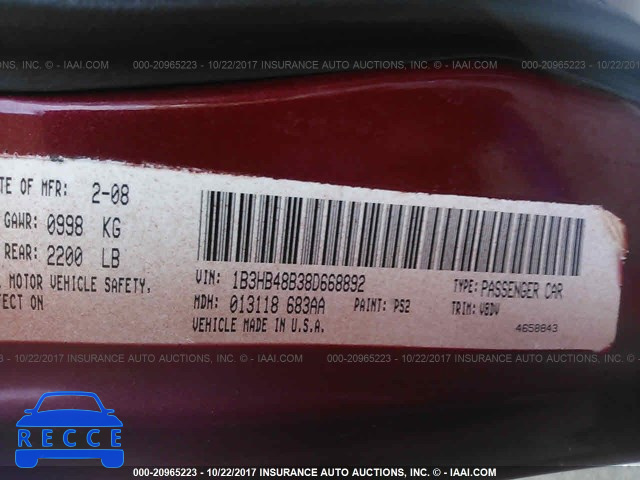 2007 Dodge Caliber 1B3HB28B87D566880 image 8