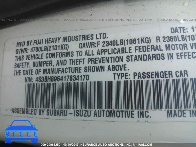 2001 Subaru Legacy OUTBACK H6 3.0 VDC 4S3BH896417634170 image 8