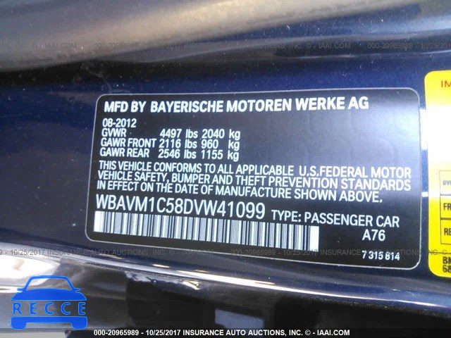 2013 BMW X1 SDRIVE28I WBAVM1C58DVW41099 image 8