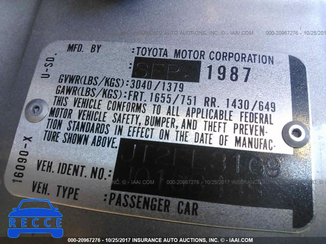 1988 Toyota Tercel JT2EL31G9J0168448 image 8