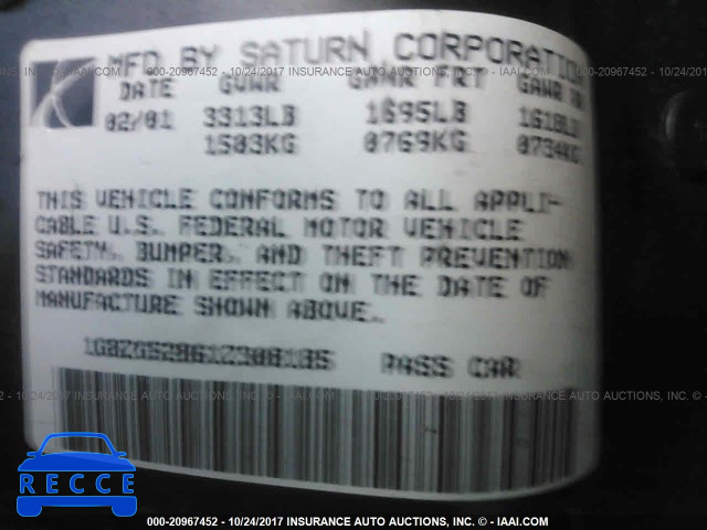 2001 Saturn SL1 1G8ZG52861Z308185 image 8