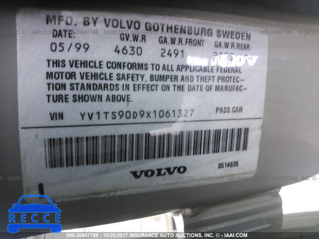 1999 Volvo S80 T6 TURBO YV1TS90D9X1061327 image 8