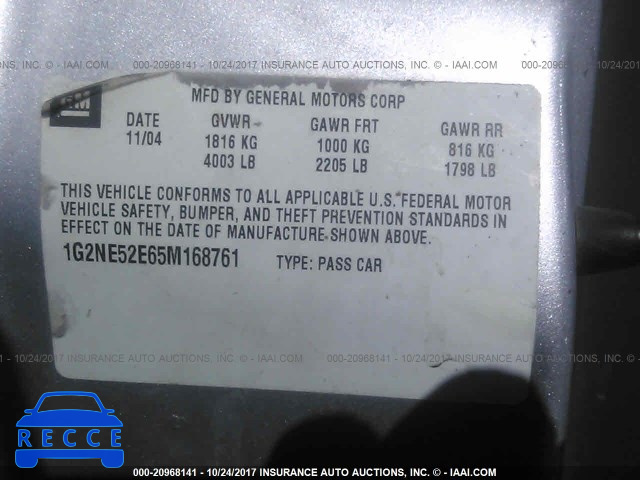 2005 Pontiac Grand Am SE 1G2NE52E65M168761 image 8