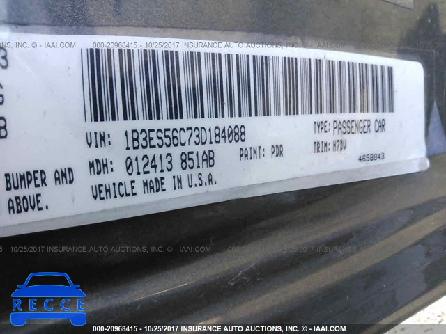 2003 Dodge Neon 1B3ES56C73D184088 зображення 8