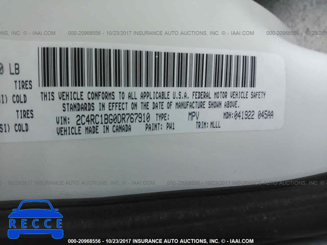 2013 Chrysler Town and Country 2C4RC1BG0DR767910 Bild 8