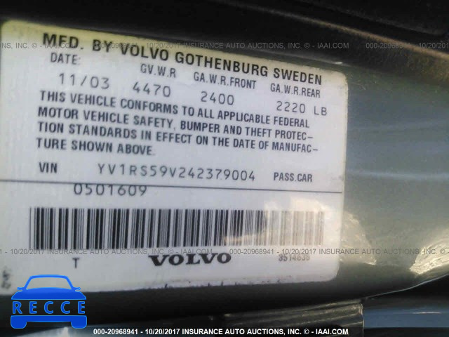 2004 Volvo S60 2.5T YV1RS59V242379004 image 8