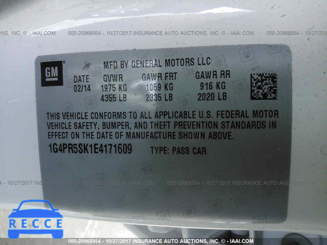 2014 Buick Verano 1G4PR5SK1E4171609 image 8