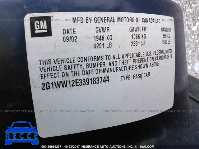 2003 Chevrolet Monte Carlo LS 2G1WW12E339183744 image 8