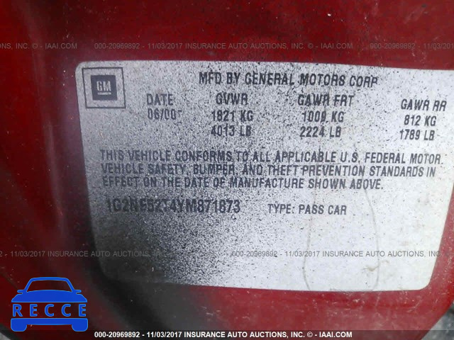 2000 Pontiac Grand Am SE1 1G2NF52T4YM871873 image 8