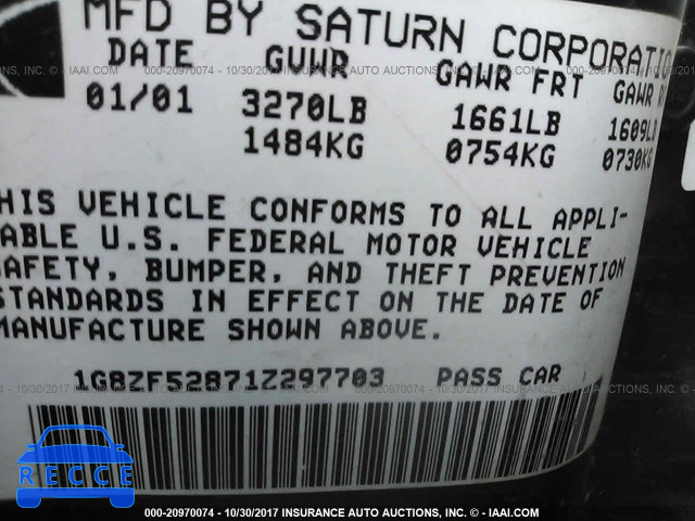 2001 Saturn SL 1G8ZF52871Z297703 image 8