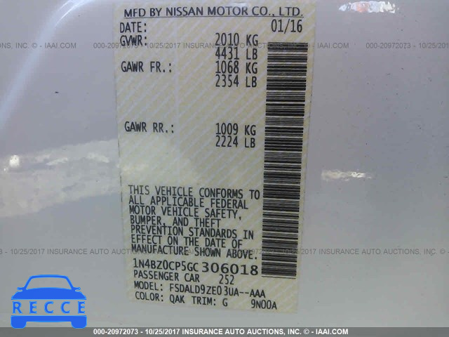 2016 Nissan Leaf SV/SL 1N4BZ0CP5GC306018 image 8