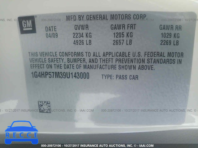 2009 Buick Lucerne CX 1G4HP57M39U143000 image 8