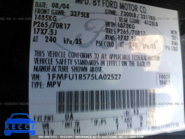 2005 Ford Expedition 1FMFU18575LA02527 image 8