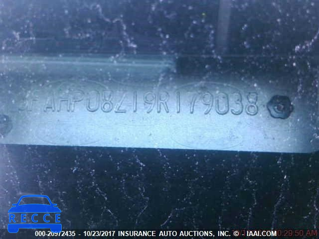 2009 Ford Fusion SEL 3FAHP08Z19R179038 зображення 8