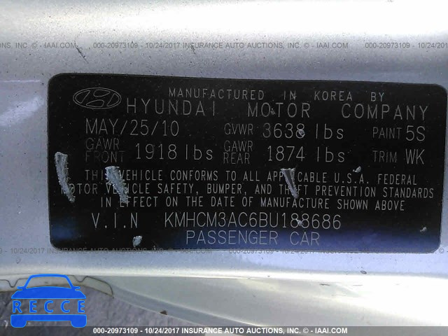 2011 Hyundai Accent KMHCM3AC6BU188686 image 8