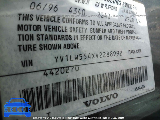 1997 Volvo 850 YV1LW554XV2288992 image 8