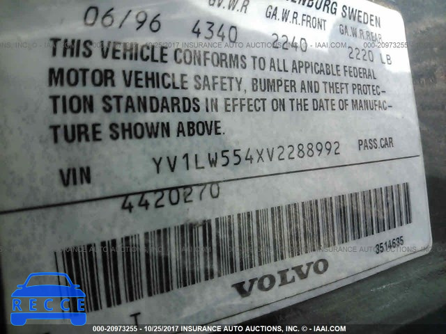 1997 Volvo 850 YV1LW554XV2288992 Bild 8