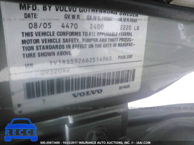2006 Volvo S60 2.5T YV1RS592662514963 зображення 8