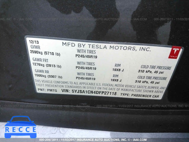 2013 Tesla Model S 5YJSA1CN4DFP27118 image 8