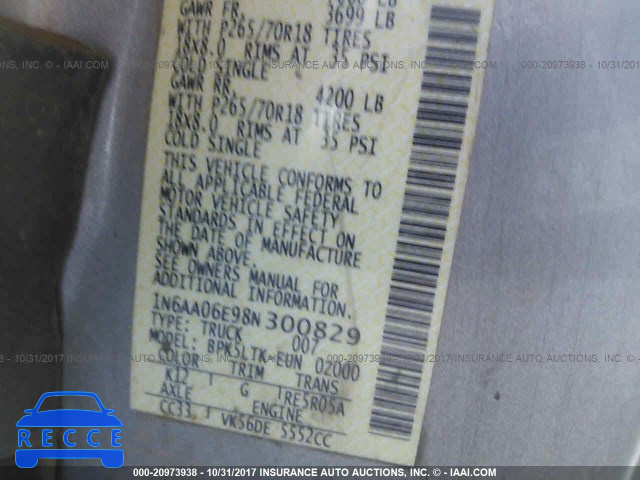 2008 Nissan Titan XE/SE/LE 1N6AA06E98N300829 image 8